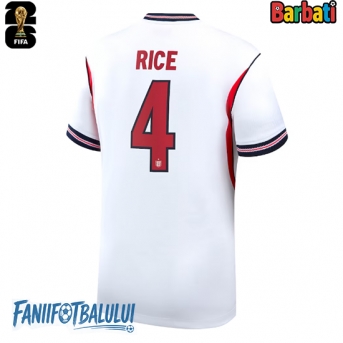 Anglia Declan Rice #4 Tricou Fotbal Replică Mondial 2026 Barbati Acasa